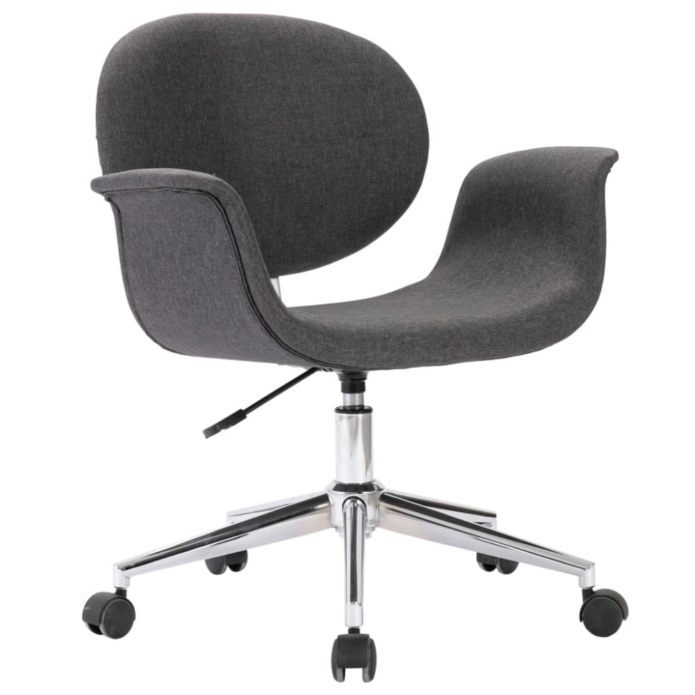 vidaXL Scaun de sufragerie pivotant, gri, material textil