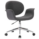 vidaXL Scaun de sufragerie pivotant, gri, material textil vidaXL Scaun de sufragerie pivotant, gri, material textil