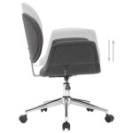 vidaXL Scaun de sufragerie pivotant, gri, material textil vidaXL Scaun de sufragerie pivotant, gri, material textil