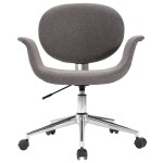 vidaXL Scaun de sufragerie pivotant, gri, material textil vidaXL Scaun de sufragerie pivotant, gri, material textil
