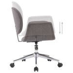 vidaXL Scaun de sufragerie pivotant, gri, material textil vidaXL Scaun de sufragerie pivotant, gri, material textil