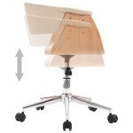 vidaXL Scaun de bucătărie pivotant crem lemn curbat și piele ecologică vidaXL Scaun de bucătărie pivotant crem lemn curbat și piele ecologică
