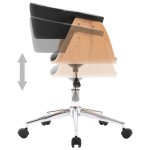 vidaXL Scaun de bucătărie pivotant negru lemn curbat & piele ecologică vidaXL Scaun de bucătărie pivotant negru lemn curbat & piele ecologică