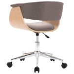 vidaXL Scaun bucătărie pivotant gri taupe lemn curbat/material textil vidaXL Scaun bucătărie pivotant gri taupe lemn curbat/material textil
