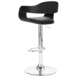 vidaXL Scaun de bar, negru, piele ecologică