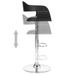 vidaXL Scaun de bar, negru, piele ecologică