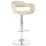 vidaXL Scaun de bar, alb, piele ecologică vidaXL Scaun de bar, alb, piele ecologică
