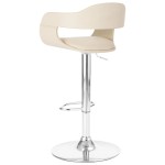 vidaXL Scaun de bar, alb, piele ecologică vidaXL Scaun de bar, alb, piele ecologică