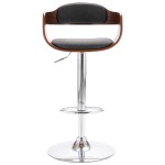 vidaXL Scaun de bar, placaj și material textil gri vidaXL Scaun de bar, placaj și material textil gri