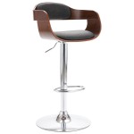 vidaXL Scaun de bar, placaj și material textil gri vidaXL Scaun de bar, placaj și material textil gri