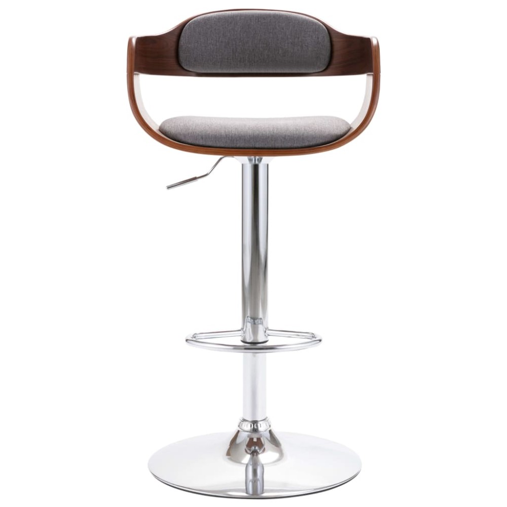 vidaXL Scaun de bar, placaj și material textil gri