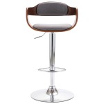 vidaXL Scaun de bar, placaj și material textil gri vidaXL Scaun de bar, placaj și material textil gri