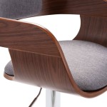 vidaXL Scaun de bar, placaj și material textil gri vidaXL Scaun de bar, placaj și material textil gri