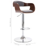 vidaXL Scaun de bar, placaj și material textil gri vidaXL Scaun de bar, placaj și material textil gri