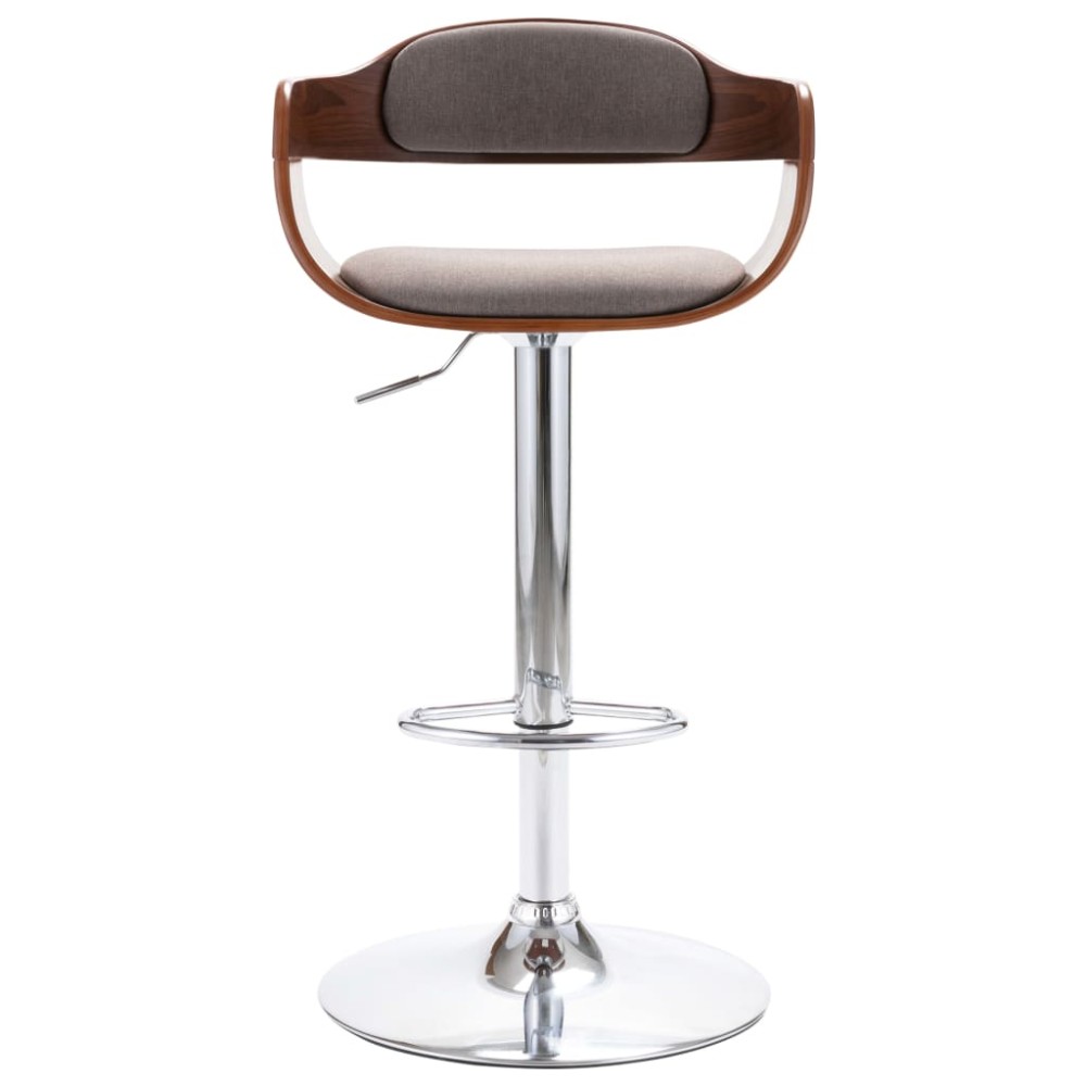 vidaXL Scaun de bar, placaj și material textil gri taupe