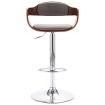 vidaXL Scaun de bar, placaj și material textil gri taupe vidaXL Scaun de bar, placaj și material textil gri taupe