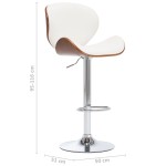 vidaXL Scaun de bar, alb, piele ecologică vidaXL Scaun de bar, alb, piele ecologică