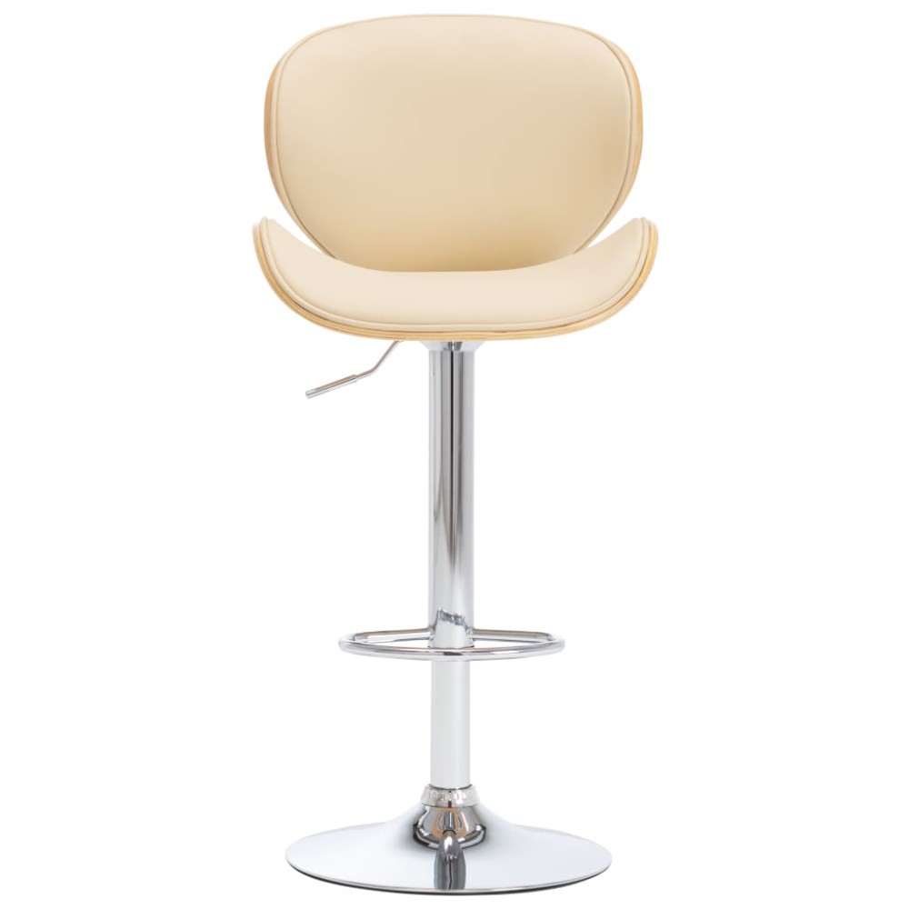 vidaXL Scaun de bar, crem, piele ecologică