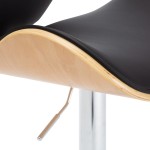 vidaXL Scaun de bar, negru, piele ecologică vidaXL Scaun de bar, negru, piele ecologică