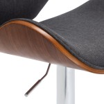 vidaXL Scaun de bar, gri, material textil vidaXL Scaun de bar, gri, material textil