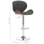 vidaXL Scaun de bar, gri, material textil vidaXL Scaun de bar, gri, material textil
