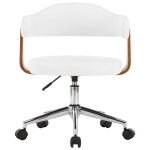 vidaXL Scaun de bucătărie pivotant, alb, lemn curbat & piele ecologică vidaXL Scaun de bucătărie pivotant, alb, lemn curbat & piele ecologică