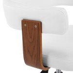 vidaXL Scaun de bucătărie pivotant, alb, lemn curbat & piele ecologică vidaXL Scaun de bucătărie pivotant, alb, lemn curbat & piele ecologică