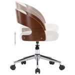 vidaXL Scaun de bucătărie pivotant, alb, lemn curbat & piele ecologică vidaXL Scaun de bucătărie pivotant, alb, lemn curbat & piele ecologică