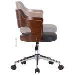 vidaXL Scaun de bucătărie pivotant negru lemn curbat & piele ecologică vidaXL Scaun de bucătărie pivotant negru lemn curbat & piele ecologică