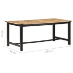 vidaXL Masă de bucătărie, 180x90x76 cm, lemn masiv de mango nefinisat vidaXL Masă de bucătărie, 180x90x76 cm, lemn masiv de mango nefinisat