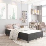 vidaXL Cadru de pat continental, gri, 120x200 cm, material textil vidaXL Cadru de pat continental, gri, 120x200 cm, material textil