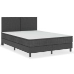 vidaXL Cadru de pat continental, gri, 140x200 cm, material textil vidaXL Cadru de pat continental, gri, 140x200 cm, material textil
