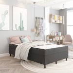 vidaXL Cadru de pat continental, gri, 120x200 cm, material textil vidaXL Cadru de pat continental, gri, 120x200 cm, material textil