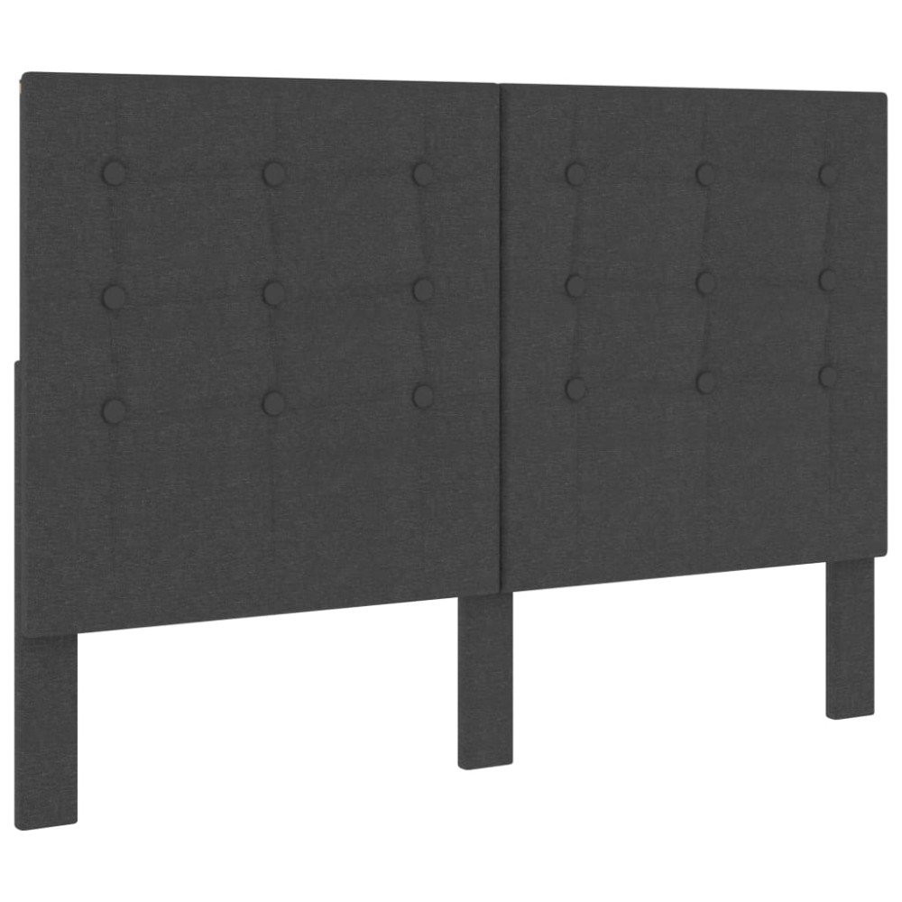 vidaXL Tăblie capitonată, gri închis, 140 x 200 cm, material textil