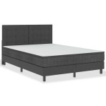 vidaXL Tăblie capitonată, gri închis, 140 x 200 cm, material textil