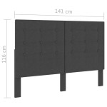 vidaXL Tăblie capitonată, gri închis, 140 x 200 cm, material textil