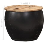 vidaXL Măsuță de cafea, 53 x 43 cm, lemn masiv de mango, rotund vidaXL Măsuță de cafea, 53 x 43 cm, lemn masiv de mango, rotund