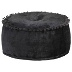 vidaXL Fotoliu puf rotund, antracit, 40 x 20 cm, catifea vidaXL Fotoliu puf rotund, antracit, 40 x 20 cm, catifea