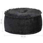 vidaXL Fotoliu puf rotund, antracit, 40 x 20 cm, catifea vidaXL Fotoliu puf rotund, antracit, 40 x 20 cm, catifea