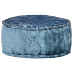 vidaXL Fotoliu puf rotund, albastru, 40 x 20 cm, catifea vidaXL Fotoliu puf rotund, albastru, 40 x 20 cm, catifea