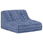 vidaXL Fotoliu puf modular, indigo, material textil