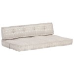 vidaXL Pernă pentru canapea din paleți, maro deschis, textil, petice vidaXL Pernă pentru canapea din paleți, maro deschis, textil, petice