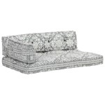 vidaXL Pernă pentru canapea din paleți, gri deschis, textil, petice vidaXL Pernă pentru canapea din paleți, gri deschis, textil, petice