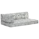 vidaXL Pernă pentru canapea din paleți, gri deschis, textil, petice vidaXL Pernă pentru canapea din paleți, gri deschis, textil, petice