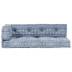 vidaXL Pernă de canapea din paleți, indigo, textil, petice vidaXL Pernă de canapea din paleți, indigo, textil, petice