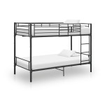 vidaXL Pat supraetajat, negru, 90 x 200 cm, metal vidaXL Pat supraetajat, negru, 90 x 200 cm, metal