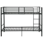 vidaXL Pat supraetajat, negru, 90 x 200 cm, metal vidaXL Pat supraetajat, negru, 90 x 200 cm, metal