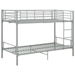 vidaXL Pat supraetajat, gri, 90 x 200 cm, metal vidaXL Pat supraetajat, gri, 90 x 200 cm, metal