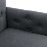 vidaXL Scaun de bucătărie cu cotiere, gri, material textil vidaXL Scaun de bucătărie cu cotiere, gri, material textil