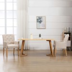 vidaXL Scaun de bucătărie cu brațe, bej, material textil vidaXL Scaun de bucătărie cu brațe, bej, material textil